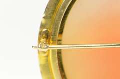 10K Yellow Gold Ornate Victorian Carved Shell Cameo Pin/Brooch