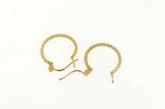 14K Yellow Gold Twist Rope Chain Pattern 15.9mm Hoop Earrings