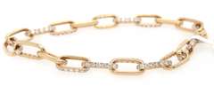 New 3.63ctw Diamond Oval Link Bracelet in 14K
