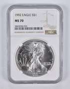 MS70 1992 American Silver Eagle NGC