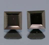 Square cut 2.55ct midnight olive green Tourmaline pair
