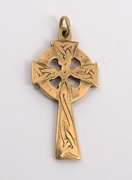 Irish Made Gold Celtic Cross Pendant
