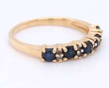 Fantastic Yellow Gold Sapphire and Diamond Band
