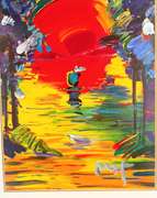Peter Max, Original painting, mixed media on paper.