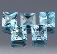 Vivid! 14.05ct princess cut sky blue Topaz set