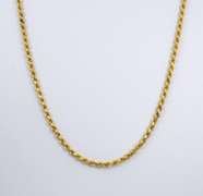 Nice Long 18k YG Diamond Cut Rope Necklace