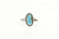 Sterling Silver Oval Turquoise Southwestern Artisan Cabochon Ring
