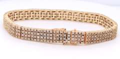Dazzling Yellow Gold approximate 5.50ctw 4 Row Diamond Bracelet