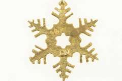 14K Yellow Gold Snow Flake Diamond Cut Winter Season Charm/Pendant