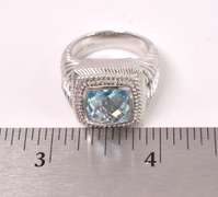 Blue Topaz Set In Sterling Ring