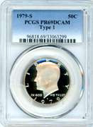 1979-S Proof Type 1 Kennedy Half Dollar in PCGS PR69RD DCAM