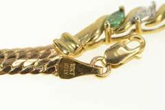 10K Yellow Gold 0.53 Ctw Marquise Emerald Diamond Chevron Necklace