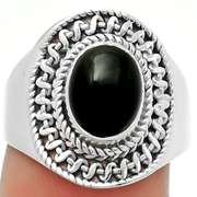 Vintage 23.84ct Black Onyx size 8 ring