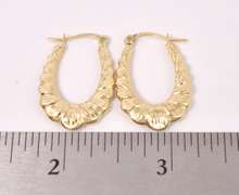 Darling Scalloped Hoop Earrings in 14K Yellow Gold