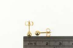 14K Yellow Gold 4.0mm Round Ball Classic Sphere Stud Earrings