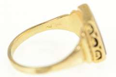 18K Yellow Gold Emerald Cut Black Onyx Vintage Statement Ring