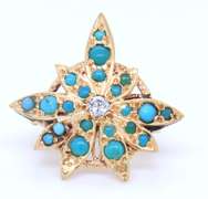 Lovely Yellow Gold Turquoise Pearl Spacer