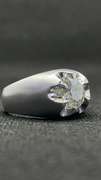 MENS MATTE FINISH WHITE GOLD RING WITH 2.05 CARATS ROUND BRILLIANT