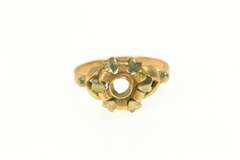18K Yellow Gold Victorian 3.5mm Floral Engagement Setting Ring