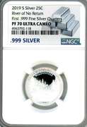 2019-S Proof .999 Fine Silver River of No Return Quarter in NGC PF70 Ultra Cameo
