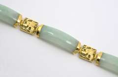 Fashionable 14k and Jade Bracelet