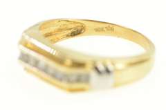 10K Yellow Gold 0.20 Ctw Diamond Squared Channel Men's Ring
