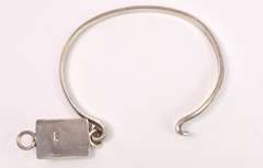 Black Gem In Sterling Silver Bracelet