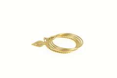 18K Yellow Gold I A Initial Heart Charm Layered Stacked Band Ring