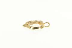 14K Yellow Gold United States Eagle Seal Heart Vintage Pendant