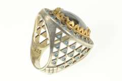 Sterling Silver Hematite Turquoise Geometric Cocktail Ring