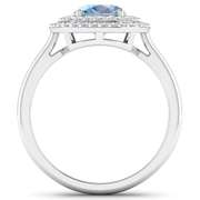 14 Kt White Gold Aquamarine Diamond Ring