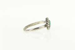 Sterling Silver Round Turquoise Twist Trim Southwestern Ring