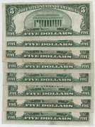 8 Much nicer 1934 Series Small Size $5 Blue Seal Silver Certs