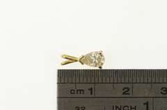 14K Yellow Gold 0.50 Ct Pear Diamond Solitaire Classic Vintage Pendant