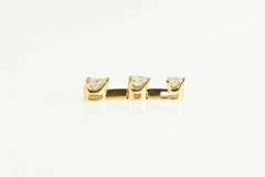 14K Yellow Gold 0.50 Ctw Pear Diamond Tiered Bar Drop Pendant