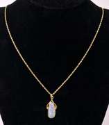 Captivating Colorful Opal Pendant Necklace in 14K Yellow Gold