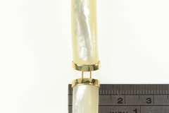 14K Yellow Gold Carved Mother of Pearl Curved Bar Bracelet