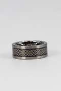 Men's Tungsten Carbide Two Tone Celtic Wedding Band Comfort Fit Ring Size 6