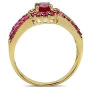 14 Kt Yellow Gold Plated Natural Ruby Ring