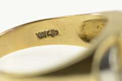 10K Yellow Gold 1930's Amethyst Diamond Accent Men's Vintage Ring