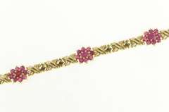 14K Yellow Gold 5.00 Ctw Natural Ruby XO Hugs Kisses Bracelet