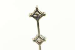 14K White Gold Tiered Princess Diamond Classic Bar Drop Pendant