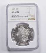 MS62 PL 1885-S Morgan Silver Dollar NGC