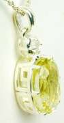 Sterling Green Gemstone Large Pendant & Chain