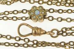 Gold Filled Seed Pearl Slide Steampunk Pocket Watch Fob
