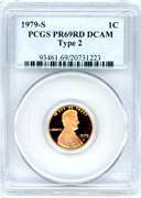 1979-S Proof Type 2 Lincoln Memorial Cent in PCGS PR69RD DCAM