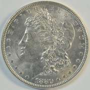 Very Choice BU 1880 Morgan Silver Dollar. Nice