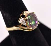 Marvelous Mystic Topaz and Diamond Ring in Yellow Gold