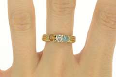 14K Yellow Gold 0.86 Ctw Diamond Topaz Citrine Engagement Ring