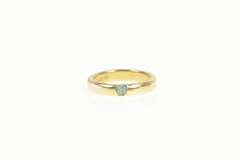 14K Yellow Gold Round Blue Topaz Flush Inset Child's Baby Ring